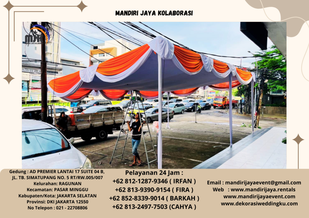 Rental Tenda Type Dekoasi Plafon Poni Merah Putih Jakarta