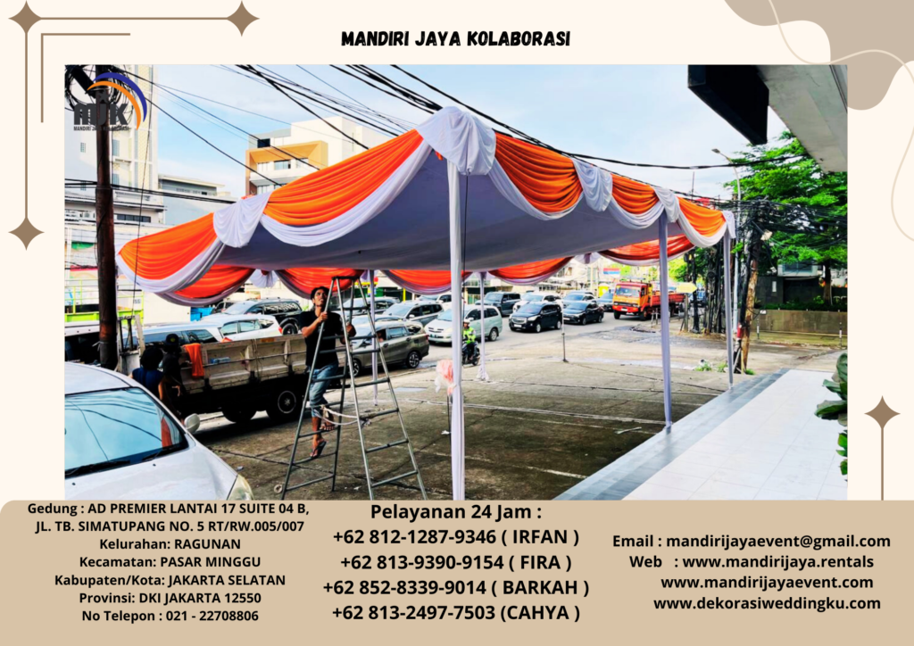 Rental Tenda Type Dekoasi Plafon Poni Merah Putih Jakarta
