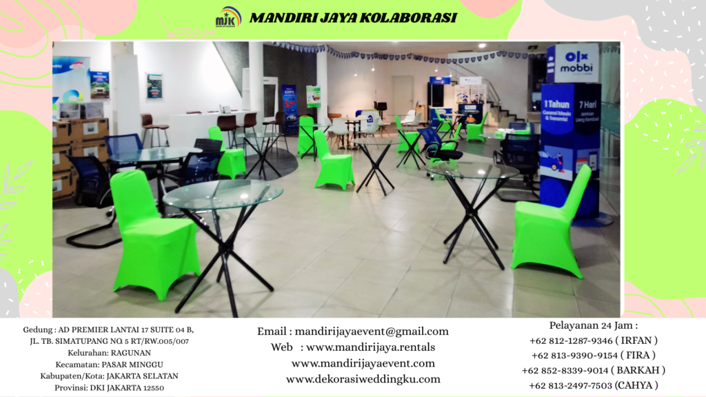 Sewa Kursi Futura Cover Hijau & Meja Dealing Kaca Event OLX Jaksel