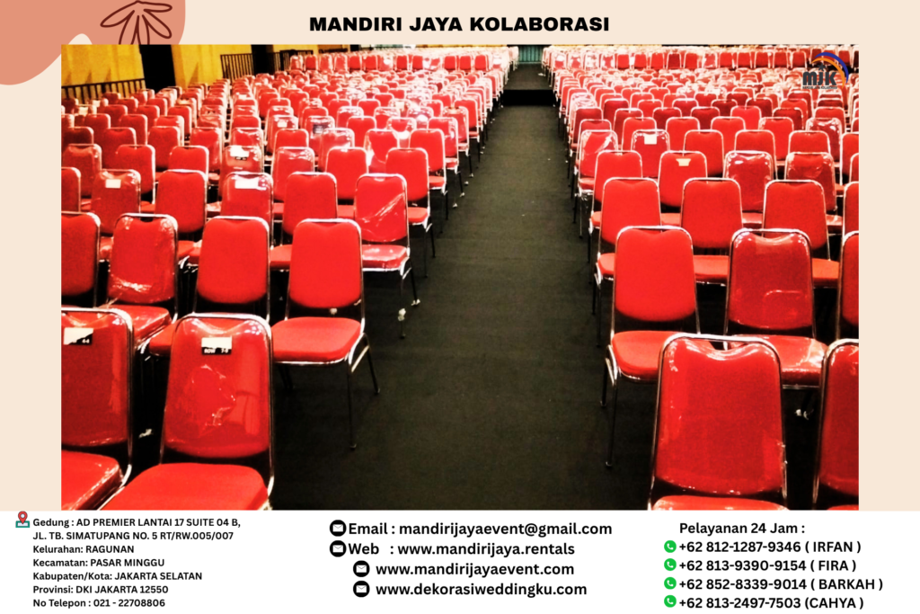 Sewa Kursi Susun Type FTR 405 Merah Stainless Stok Banyak Di Jakarta