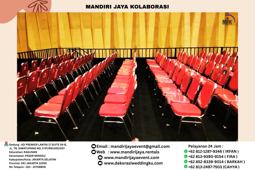 Sewa Kursi Susun Type FTR 405 Merah Stainless Stok Banyak Di Jakarta
