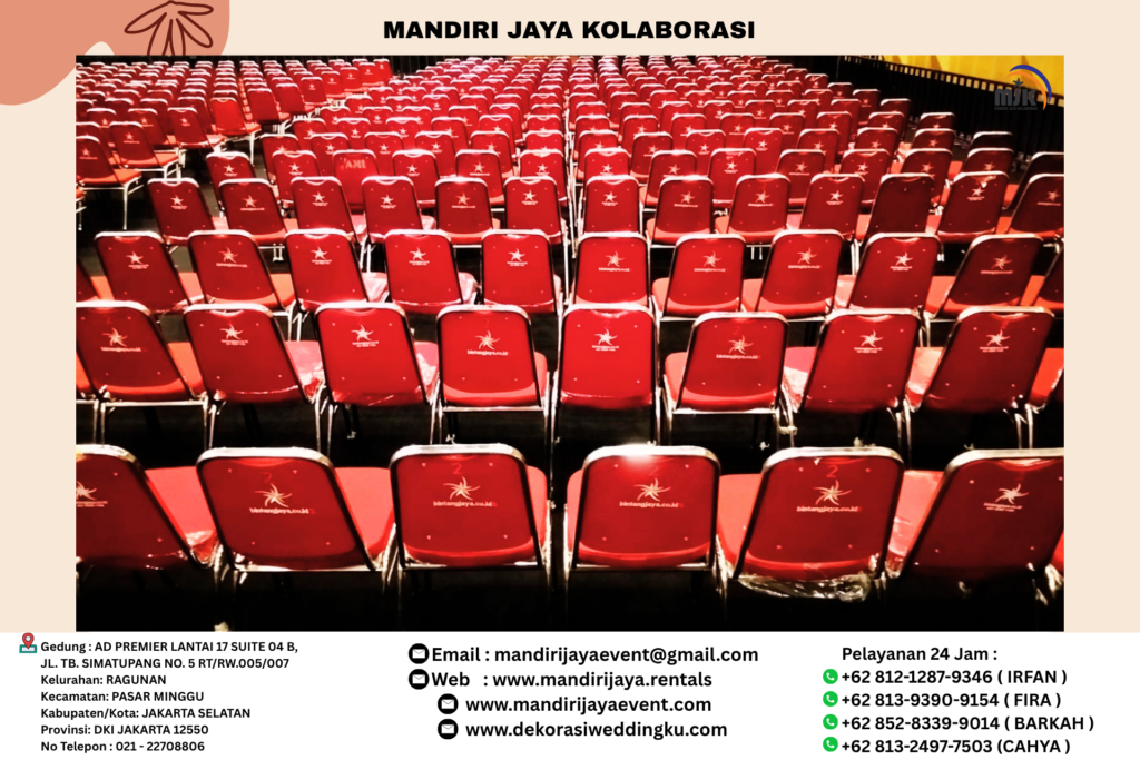 Sewa Kursi Susun Type FTR 405 Merah Stainless Stok Banyak Di Jakarta
