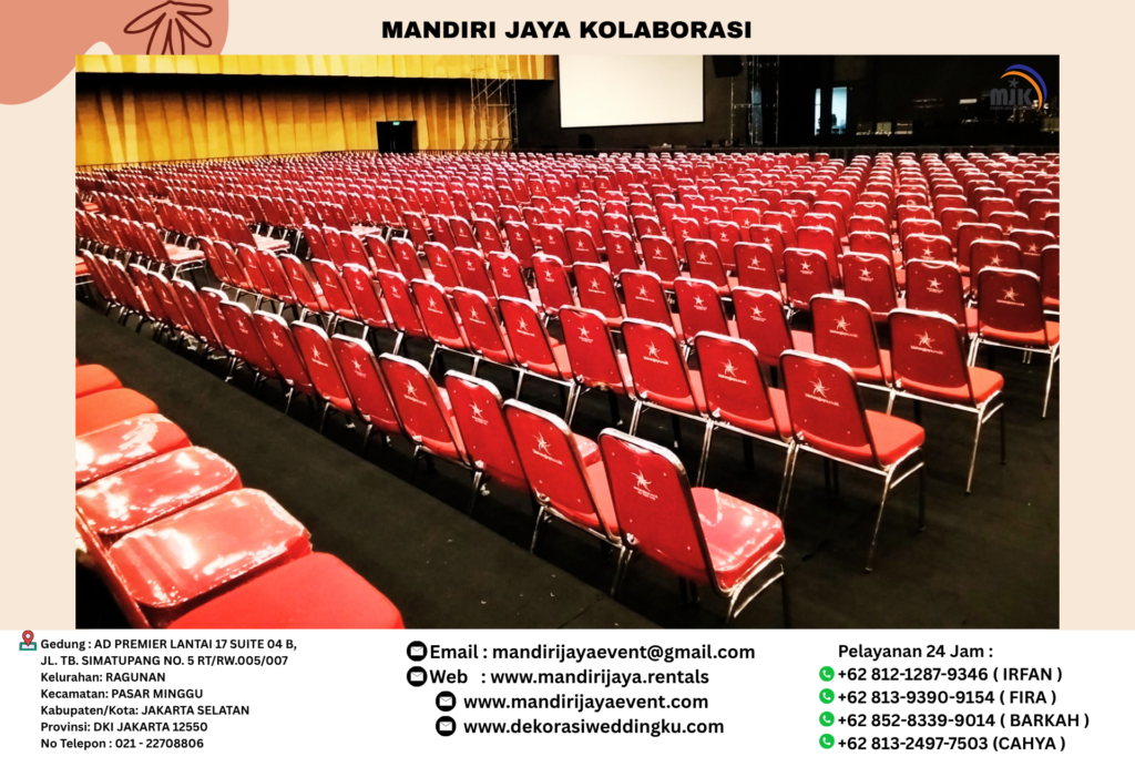 Sewa Kursi Susun Type FTR 405 Merah Stainless Stok Banyak Di Jakarta