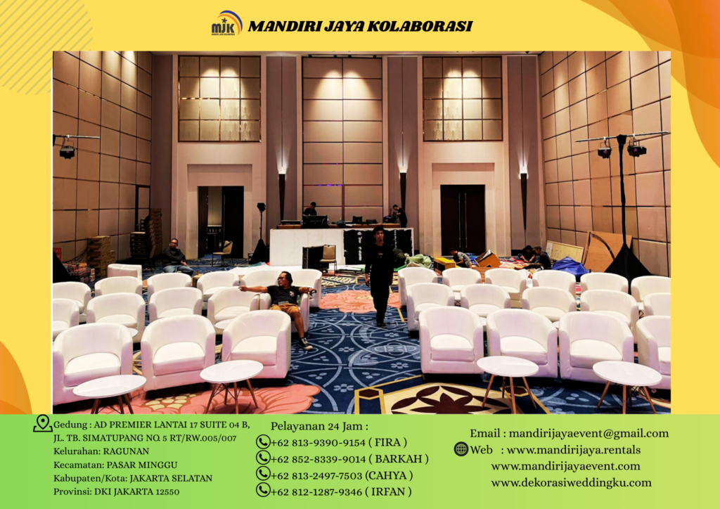 Sewa Sofa Oval Putih Bersih Stok Banyak Area Jakarta