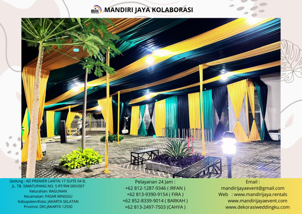 Sewa Tenda Serut Kain Hitam Gold Area Bogor