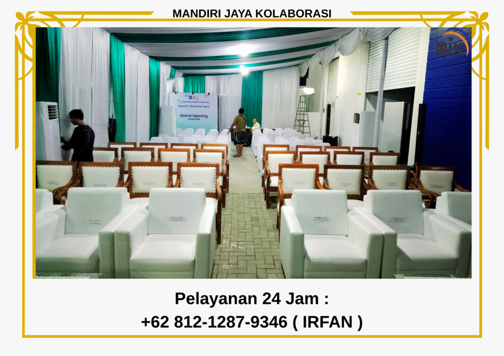 Jasa Sewa Tenda Serut, Kursi Vip Kayu,Sofa Area Jakarta