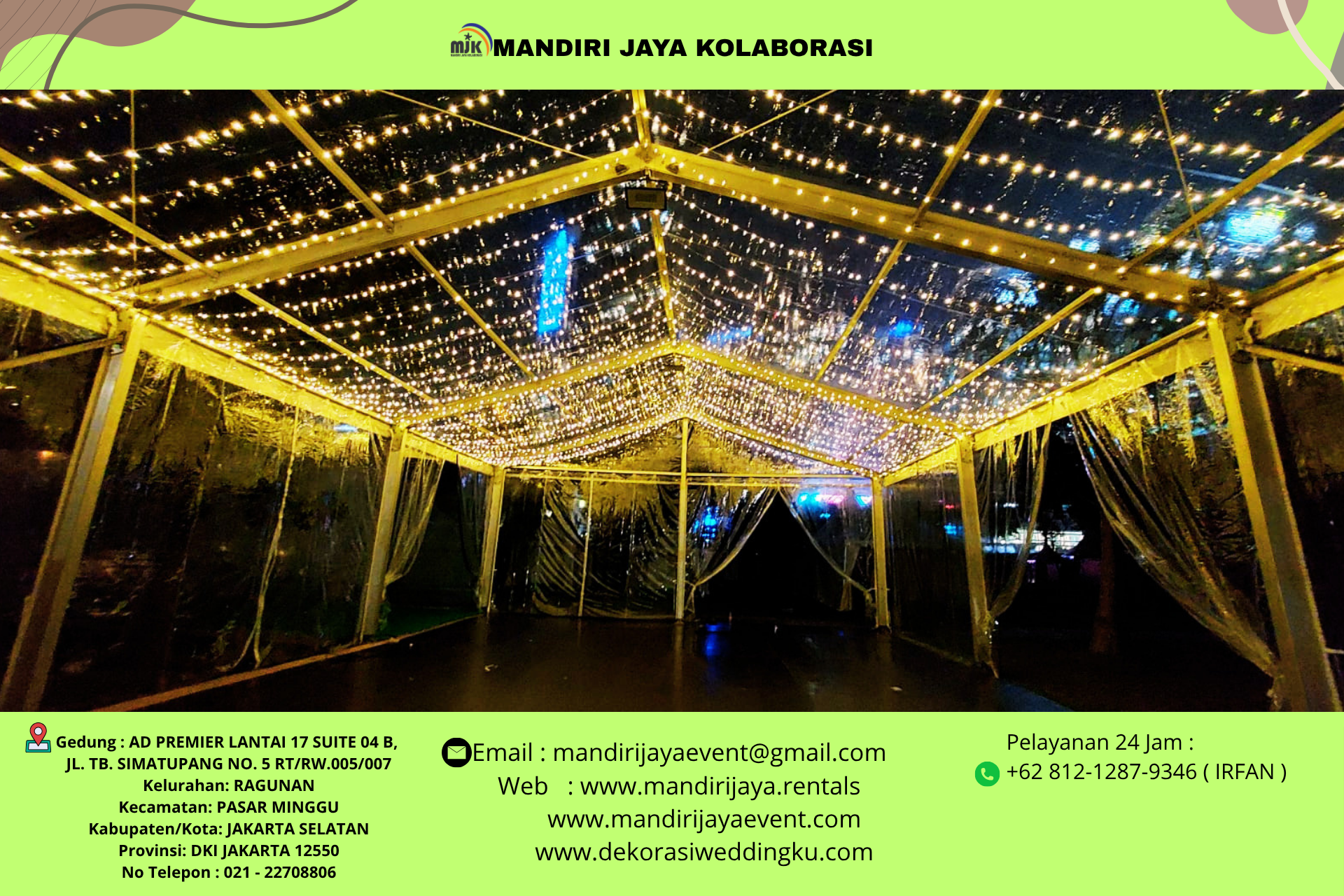 Pusat Sewa Tenda Roder Dekor Fairy Light Transparan Di Jakarta Selatanc