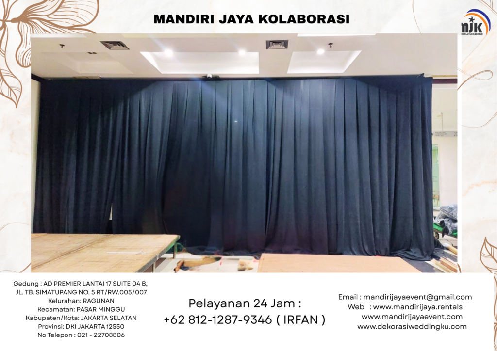 Rental Tirai Hitam Tinggi 8 Meter Aman,Kokoh Jakarta Utara