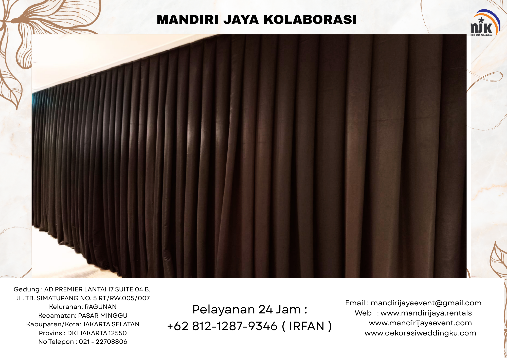 Rental Tirai Hitam Tinggi 8 Meter Aman,Kokoh Jakarta Utara