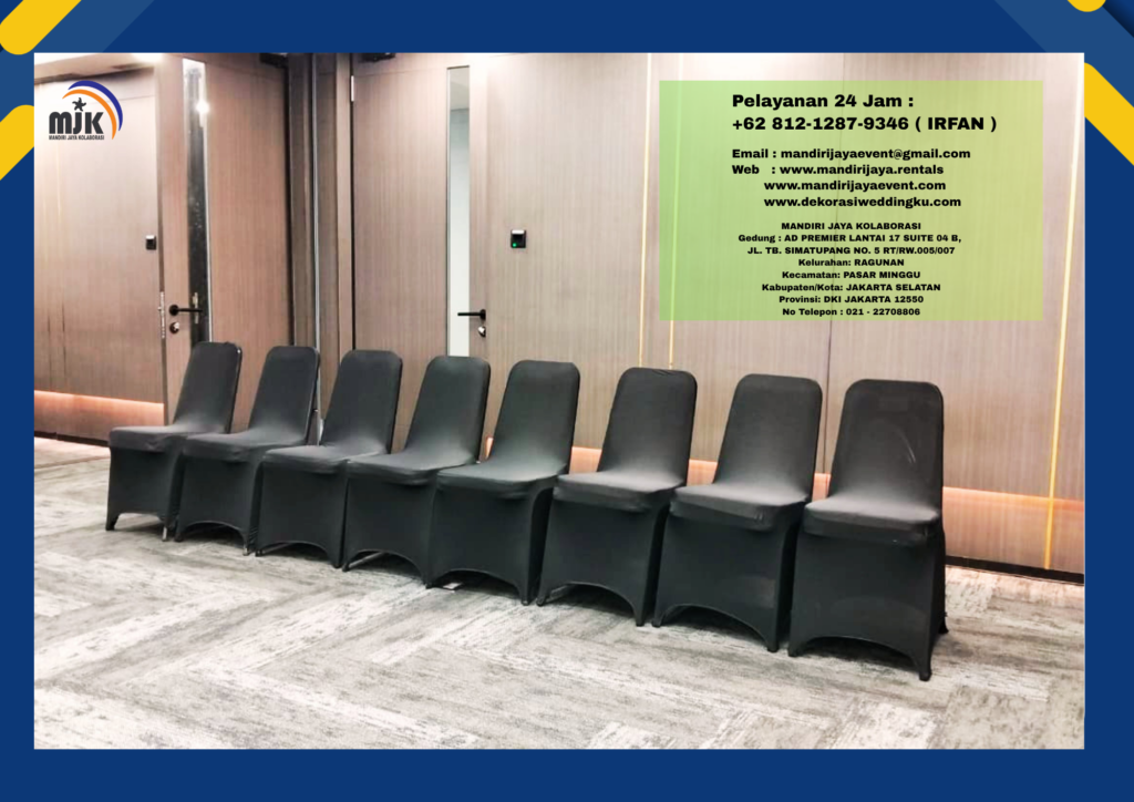 Sewa Kursi Susun Hitam,Meja Kaca VIP Hitam Event Danatara Jakarta