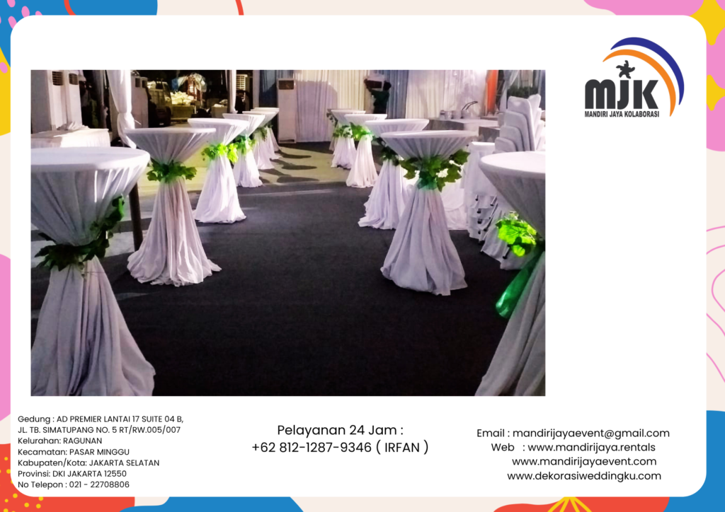 Sewa Meja Barstool Cover Tebar Area Depok