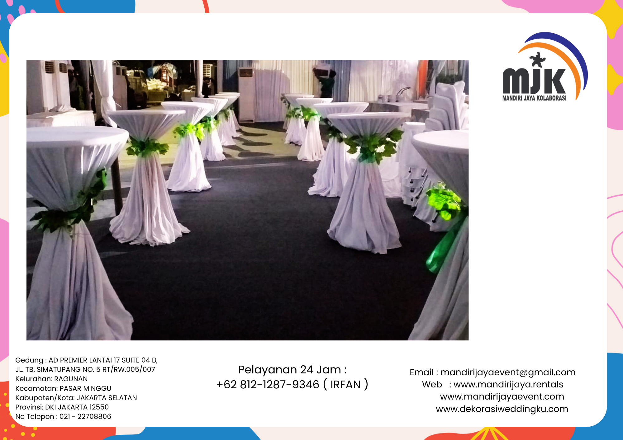 Sewa Meja Barstool Cover Tebar Area Depok