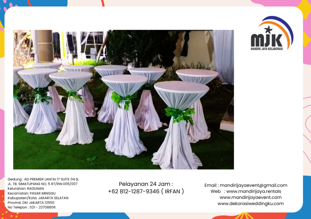 Sewa Meja Barstool Cover Tebar Area Depok