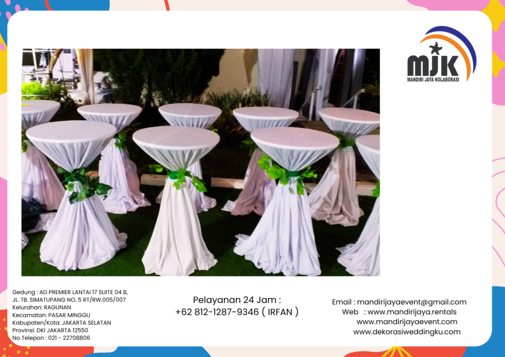 Sewa Meja Barstool Cover Tebar Area Depok