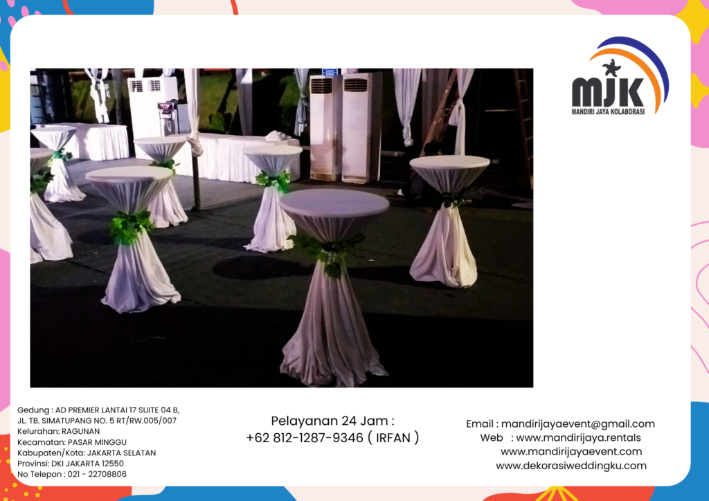 Sewa Meja Barstool Cover Tebar Area Depok