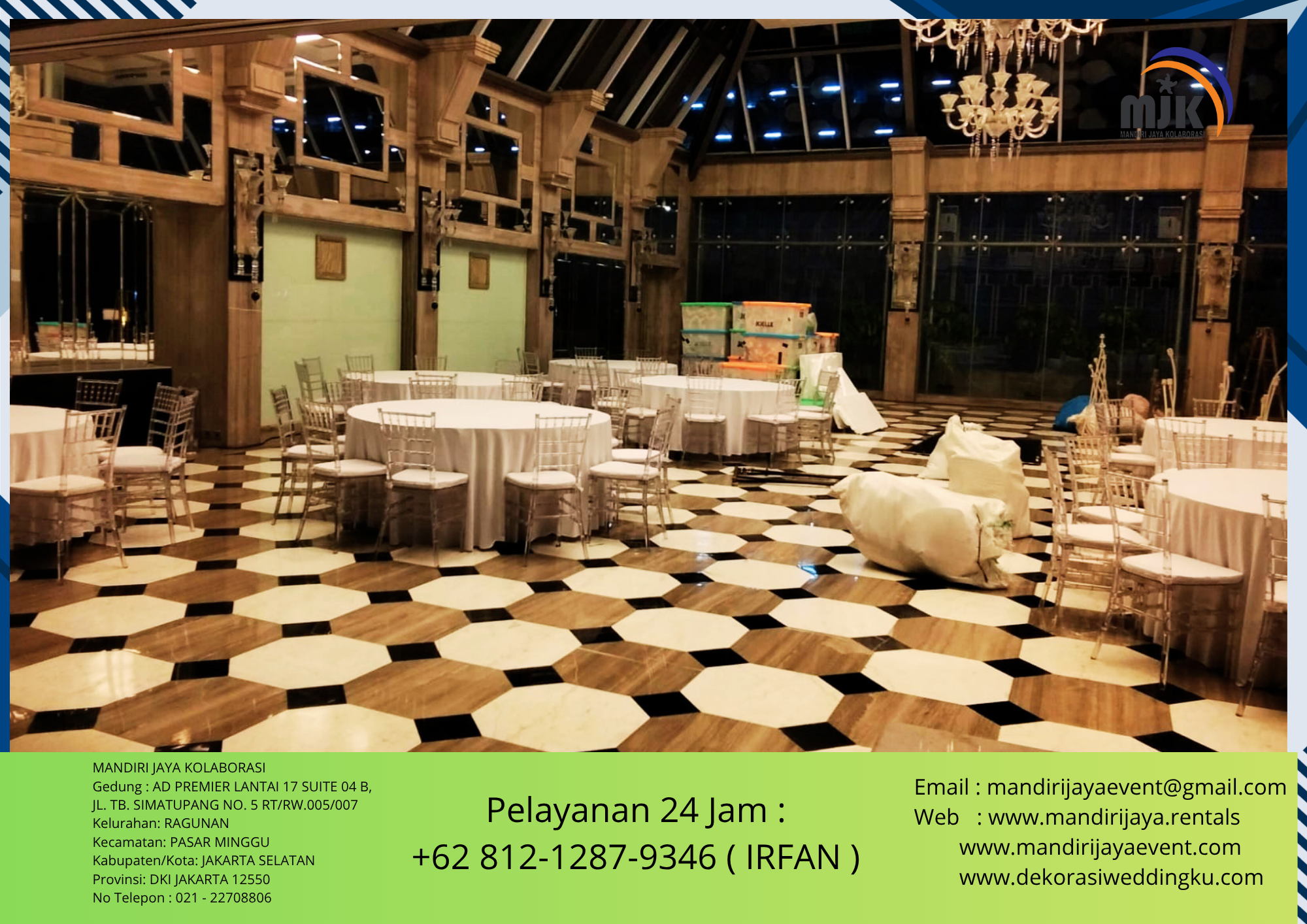 Sewa Meja Bundar Dan Kursi Tiffany Acrylic Area Jakarta