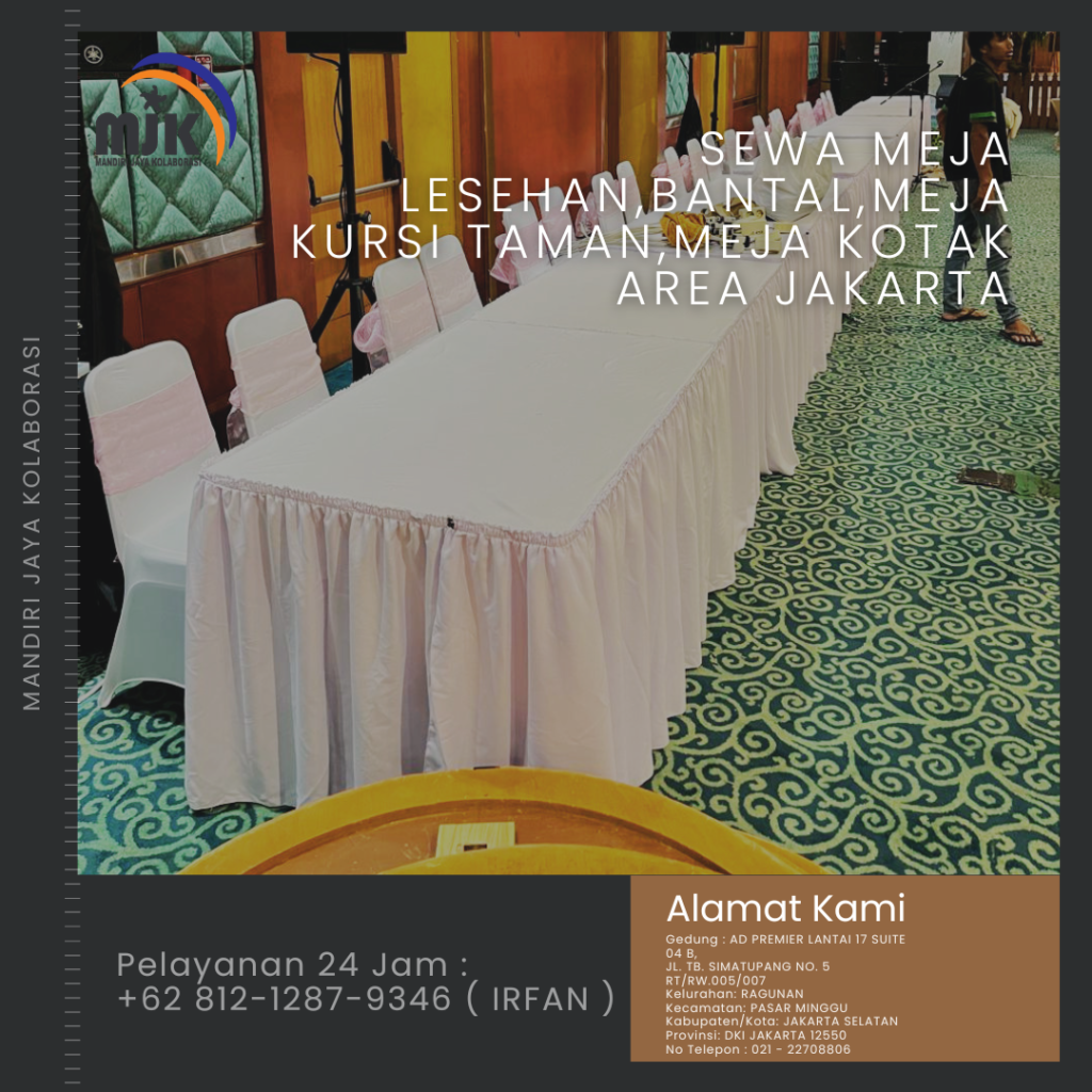 Sewa Meja Lesehan,Bantal,Meja kursi Taman,Meja Kotak Area Jakarta