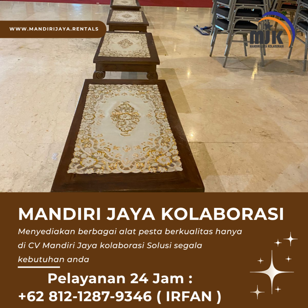 Sewa Meja Vip kayu Taplak Premium Area Kelapa Gading Jakarta