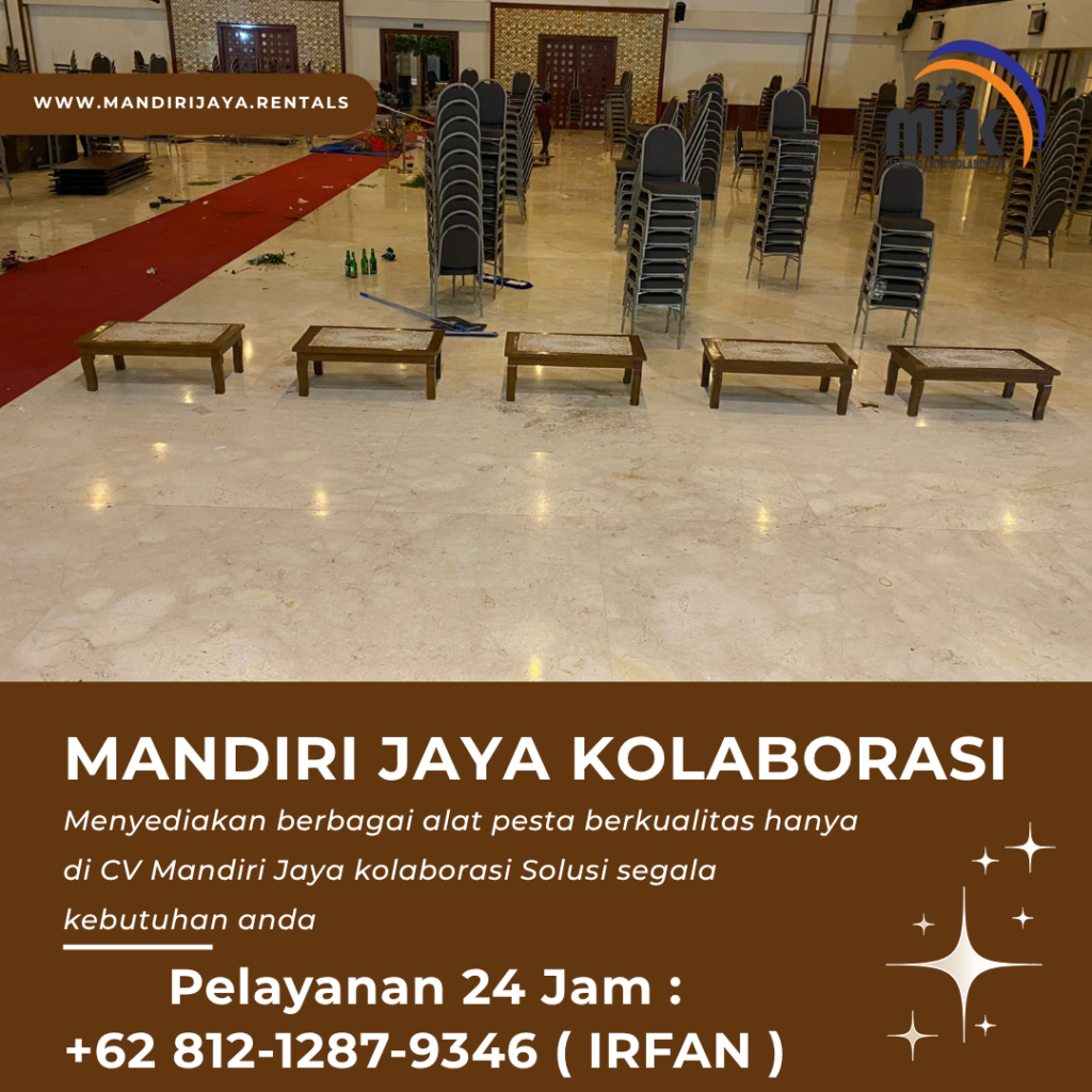 Sewa Meja Vip kayu Taplak Premium Area Kelapa Gading Jakarta