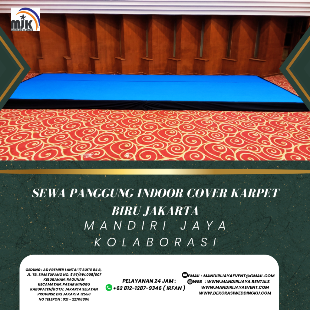 Sewa Panggung Indoor Cover Karpet Biru Jakarta