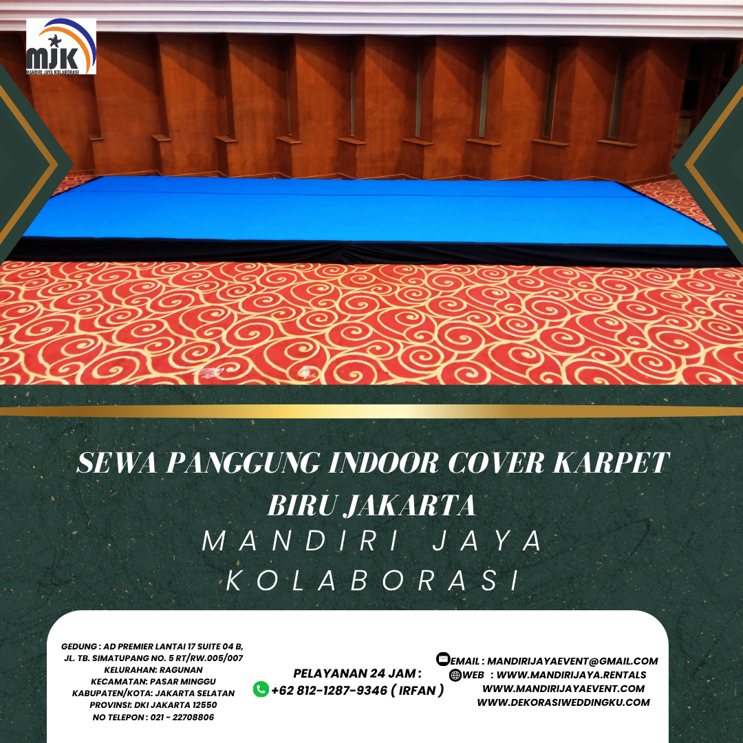 Sewa Panggung Indoor Cover Karpet Biru Jakarta