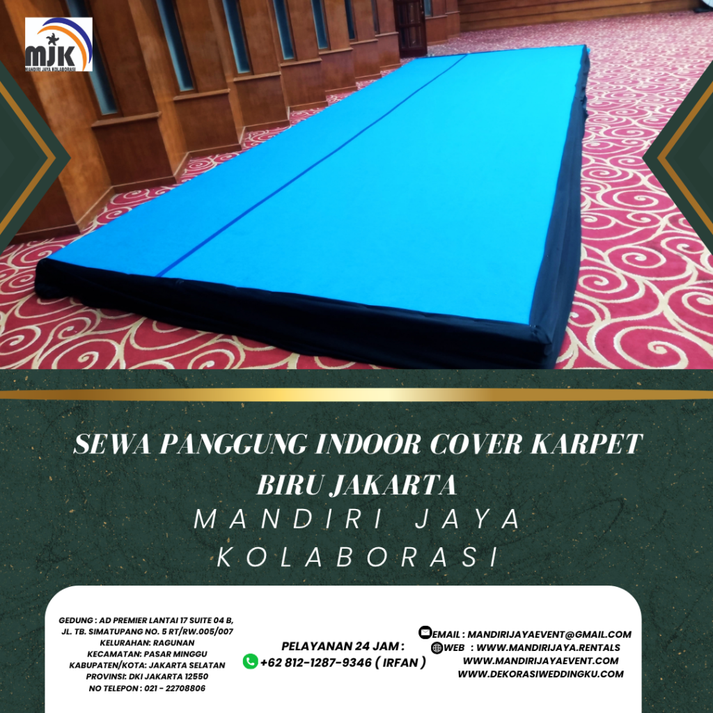 Sewa Panggung Indoor Cover Karpet Biru Jakarta