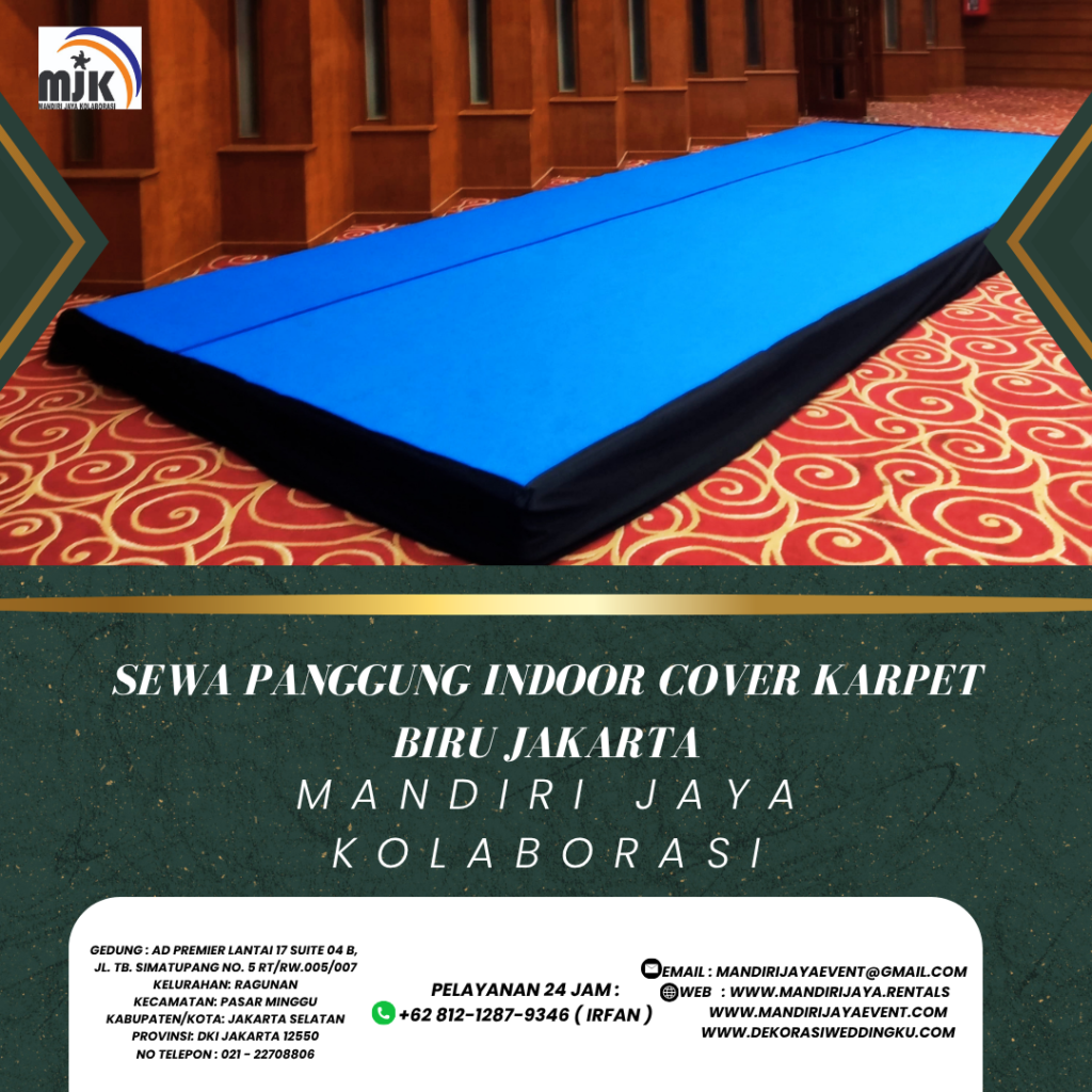 Sewa Panggung Indoor Cover Karpet Biru Jakarta