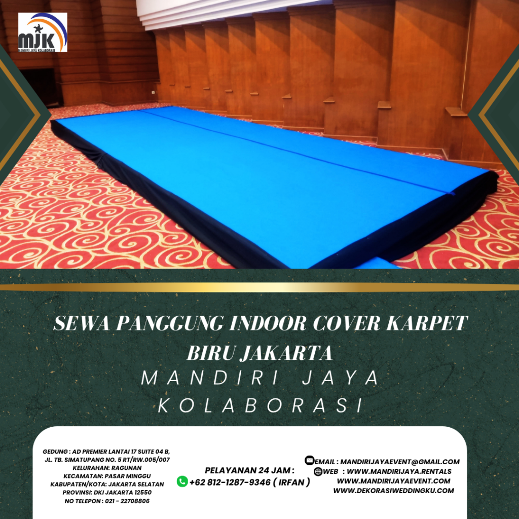 Sewa Panggung Indoor Cover Karpet Biru Jakarta