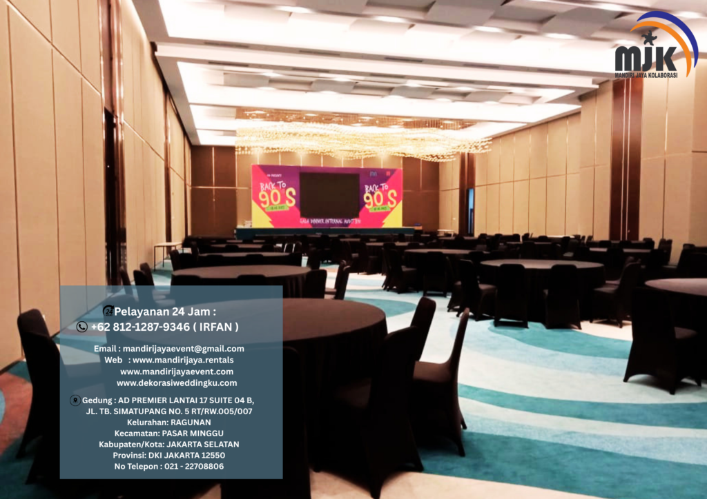 Sewa kursi Meja Event Full Cover Hitam Jakarta