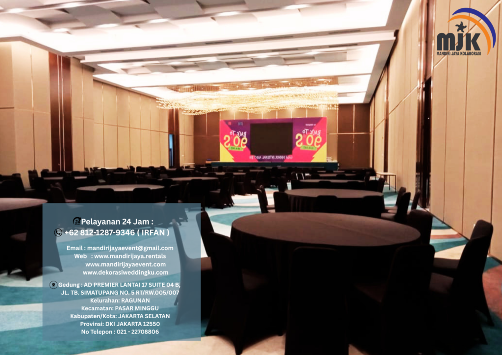 Sewa kursi Meja Event Full Cover Hitam Jakarta