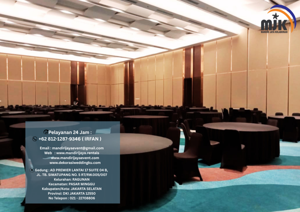 Sewa kursi Meja Event Full Cover Hitam Jakarta