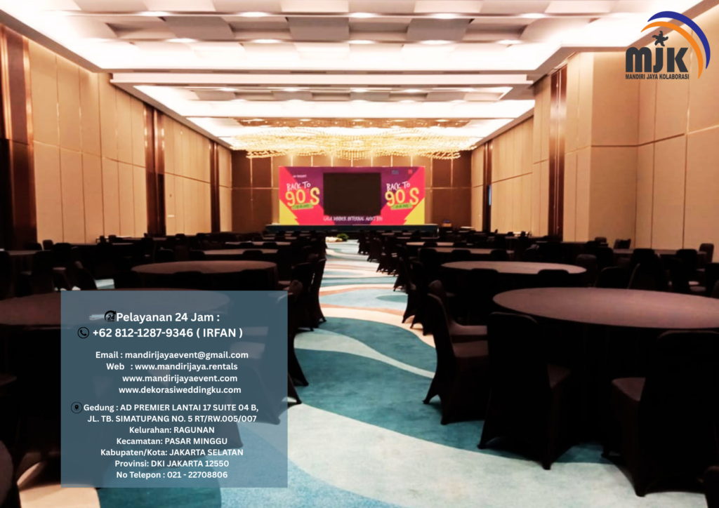 Sewa kursi Meja Event Full Cover Hitam Jakarta