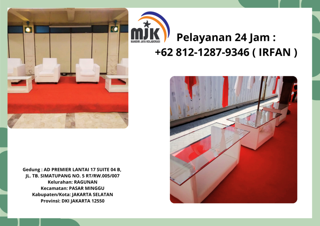 Jasa Sewa Sofa Putih,Meja Kaca VIP Bogor