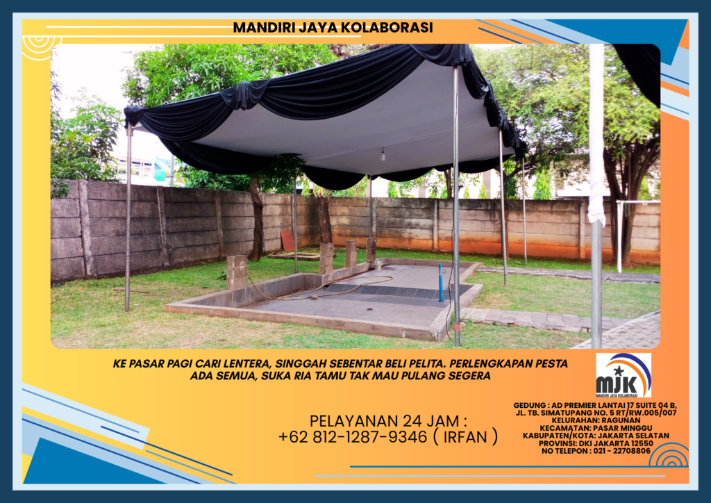 Jasa Sewa TENDA PLAFON RUMBAI HITAM Area Cikarang