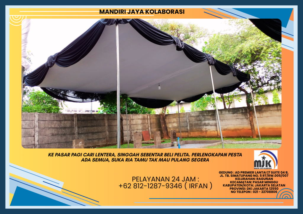 Jasa Sewa TENDA PLAFON RUMBAI HITAM Area Cikarang