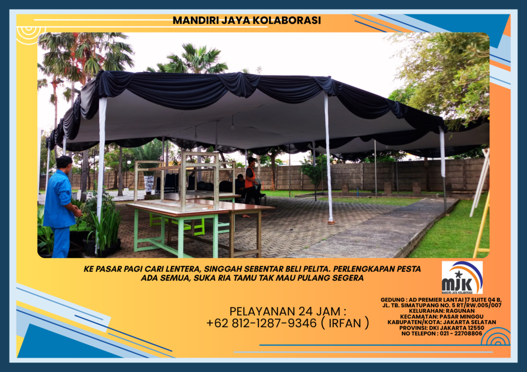 Jasa Sewa TENDA PLAFON RUMBAI HITAM Area Cikarang