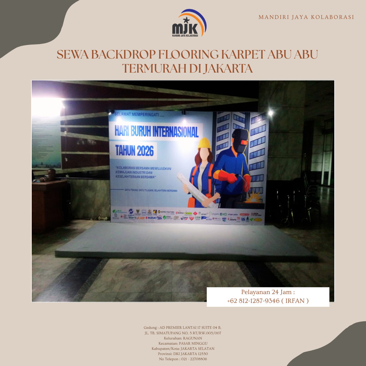 Sewa Backdrop Flooring Karpet Abu Abu Termurah Di Jakarta