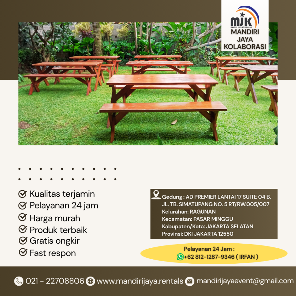 Sewa Meja Kursi Taman Kaki Silang Area Tangerang Selatan