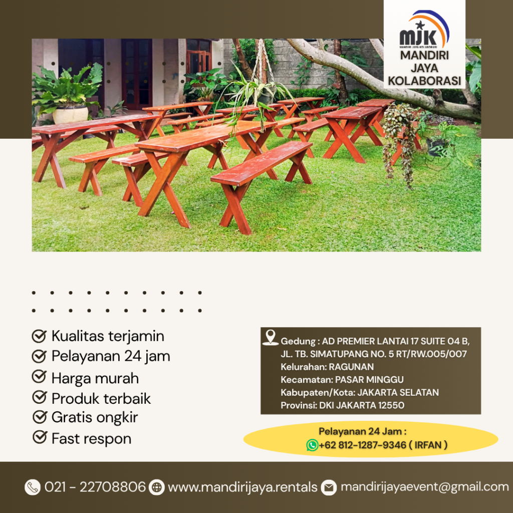 Sewa Meja Kursi Taman Kaki Silang Area Tangerang Selatan