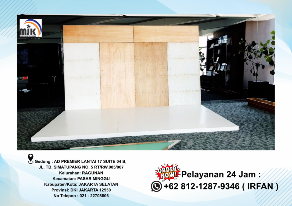 Sewa Panggung Melaminto Putih,Backdrop Jakarta