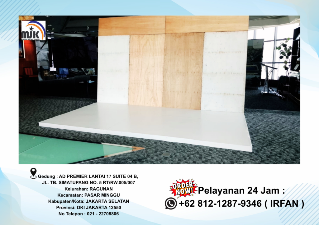 Sewa Panggung Melaminto Putih,Backdrop Jakarta