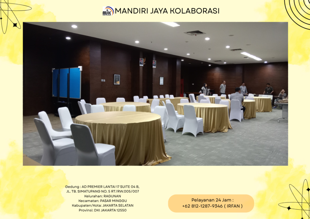Sewa Round Table Cover Putih,Hitam,Gold Jakarta