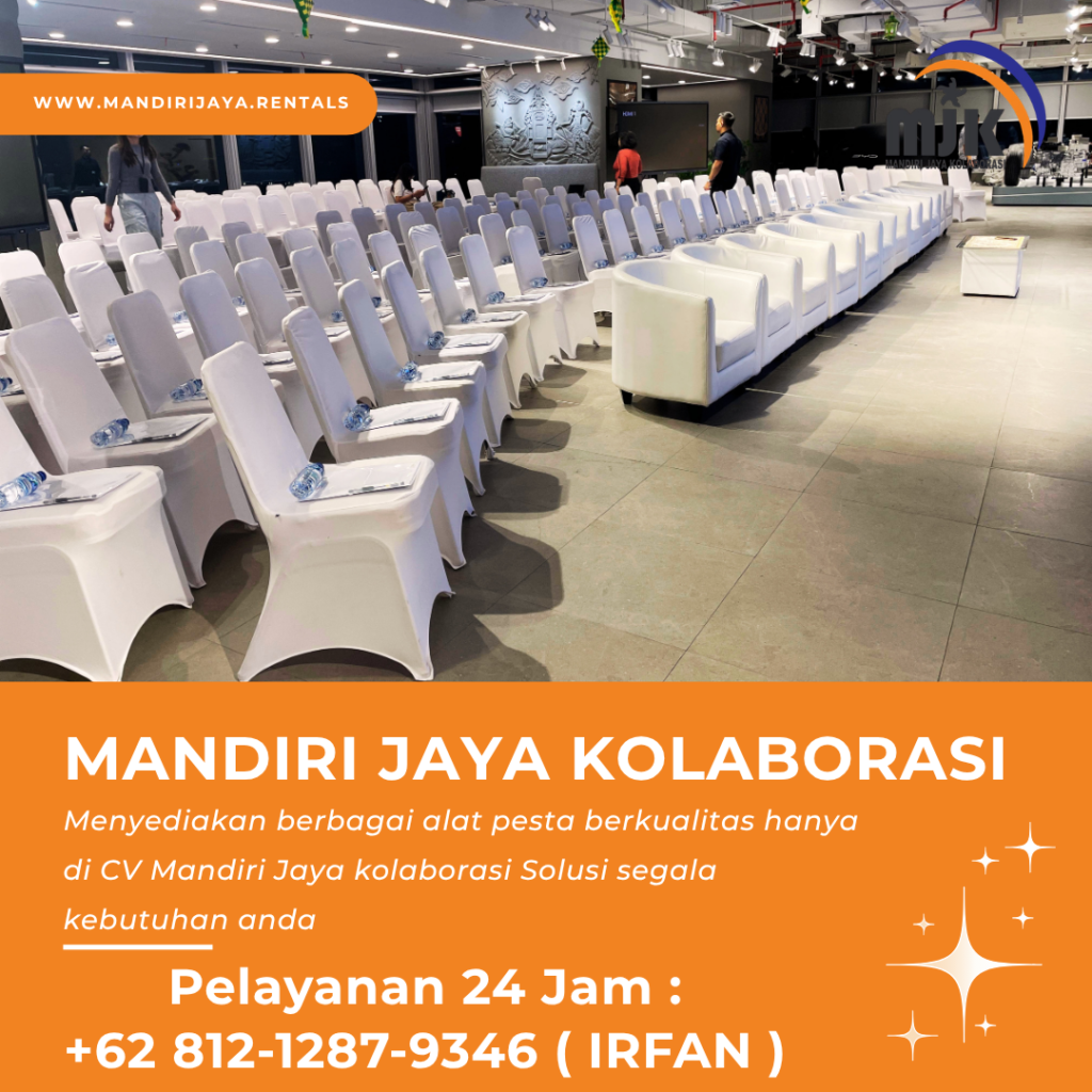 Sewa Sofa Oval Kursi Susun Cover Ketat Putih Area Bekasi