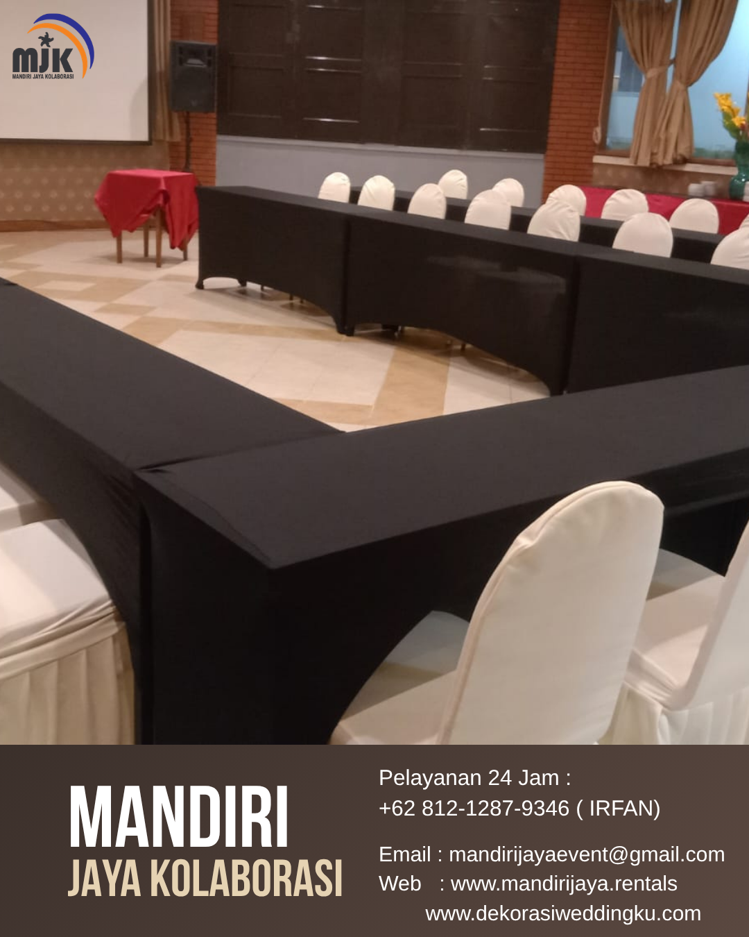 Rental Meja IBM Taplak Ketat Hitam Jakarta