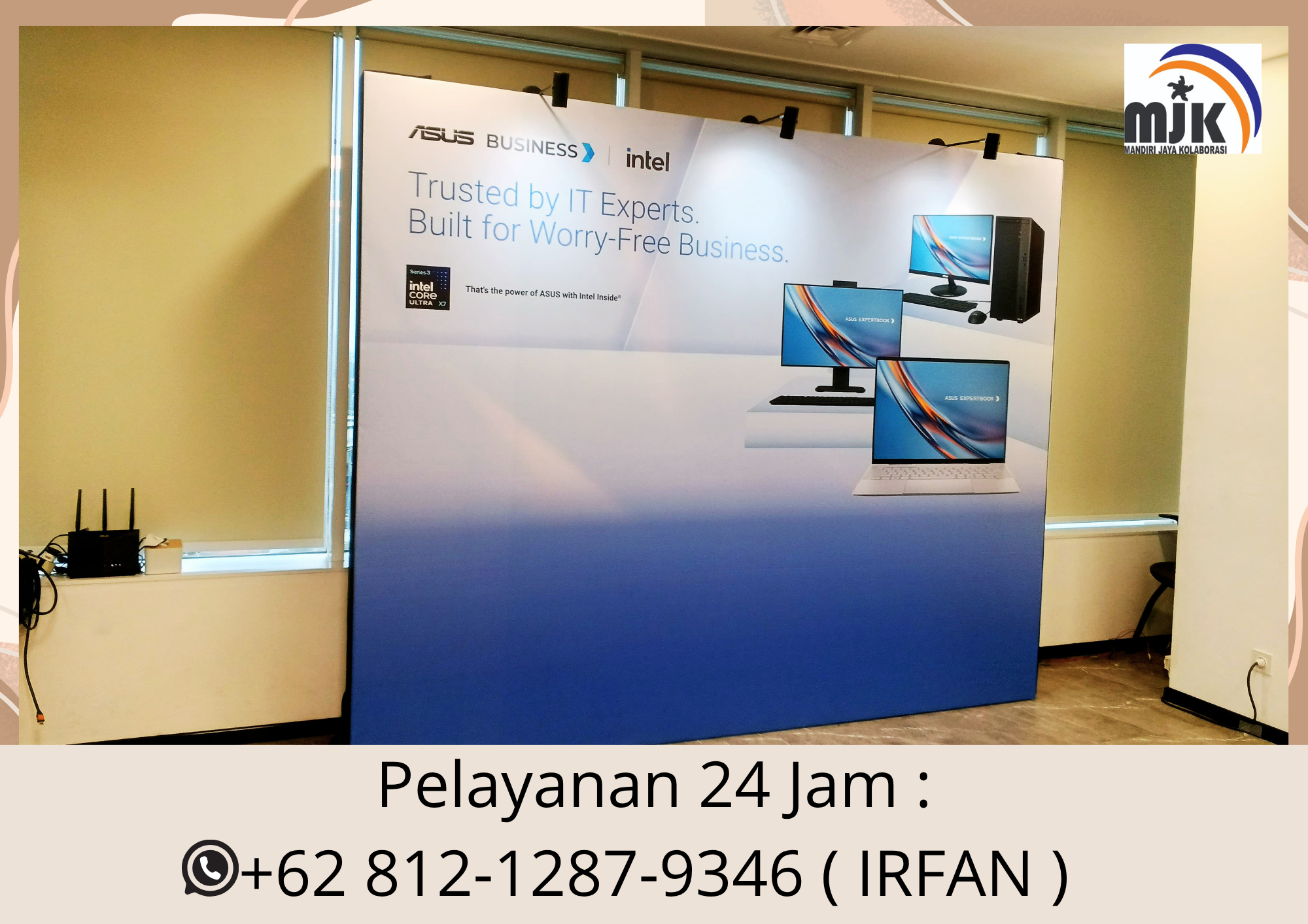 Sewa Backdrop Flexy Korea kelapa Area Gading Jakarta