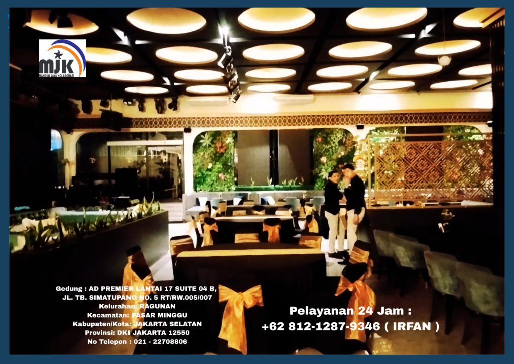 Sewa Meja Bundar,Kursi Event Cover Hitam Pita Gold Jakarta