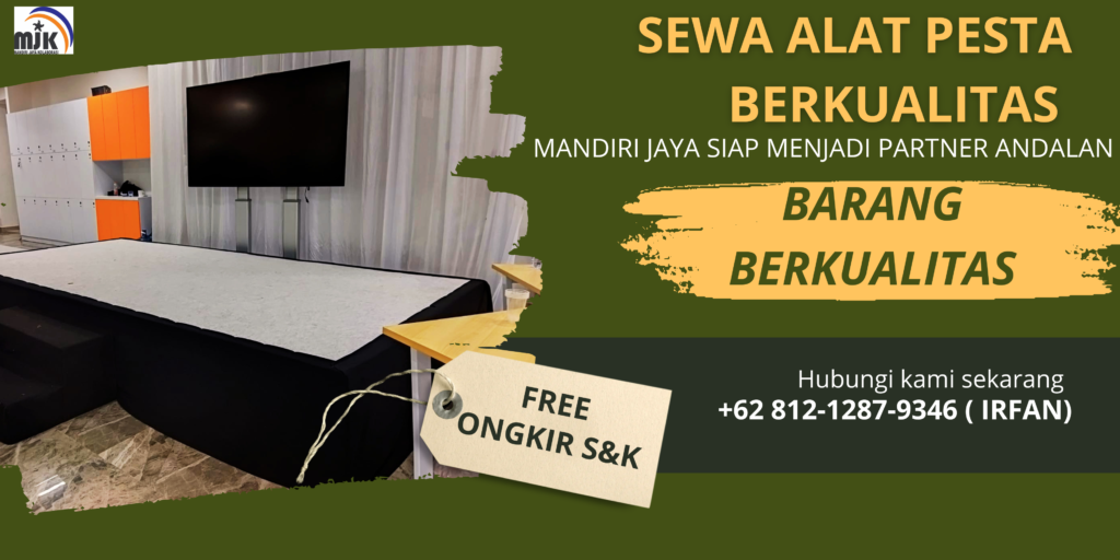 Sewa Panggung Poni Hitam Karpet Abu-abu Depok