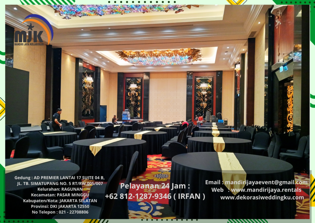 Sewa Round Table,Kursi Cover Hitam Area Bekasi
