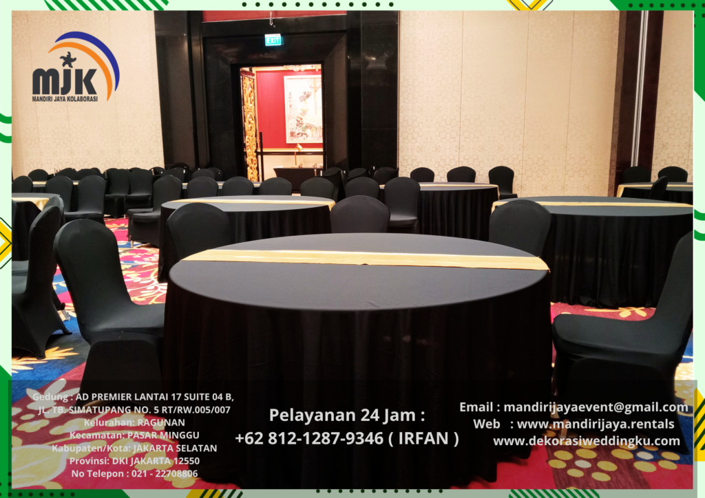 Sewa Round Table,Kursi Cover Hitam Area Bekasi