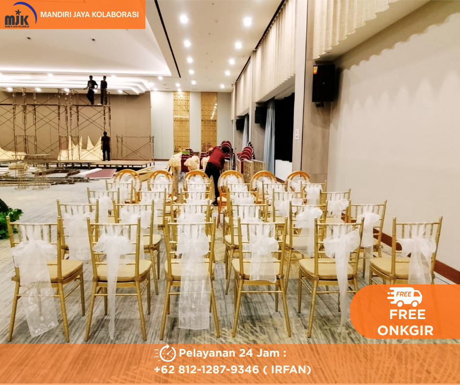 Sewa Kursi olivia dan Tiffany warna Gold Bogor
